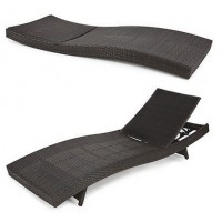 Brown Stackable Weather Free Outdoor Furniture Rattan Sun Loungers