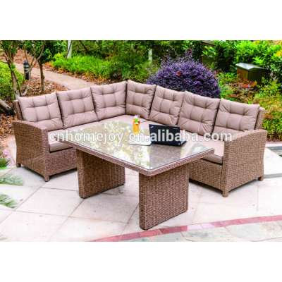 Outdoor Furniture modern rattan leather sofa, outdoor rattan sofa sets, cheap leather sofa set