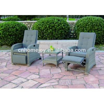 Deluxe rattan outdoor reclining chair,reclining beach chair with footrest