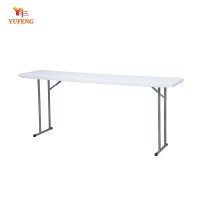 Hot sale cheap white outdoor plastic folding in half table